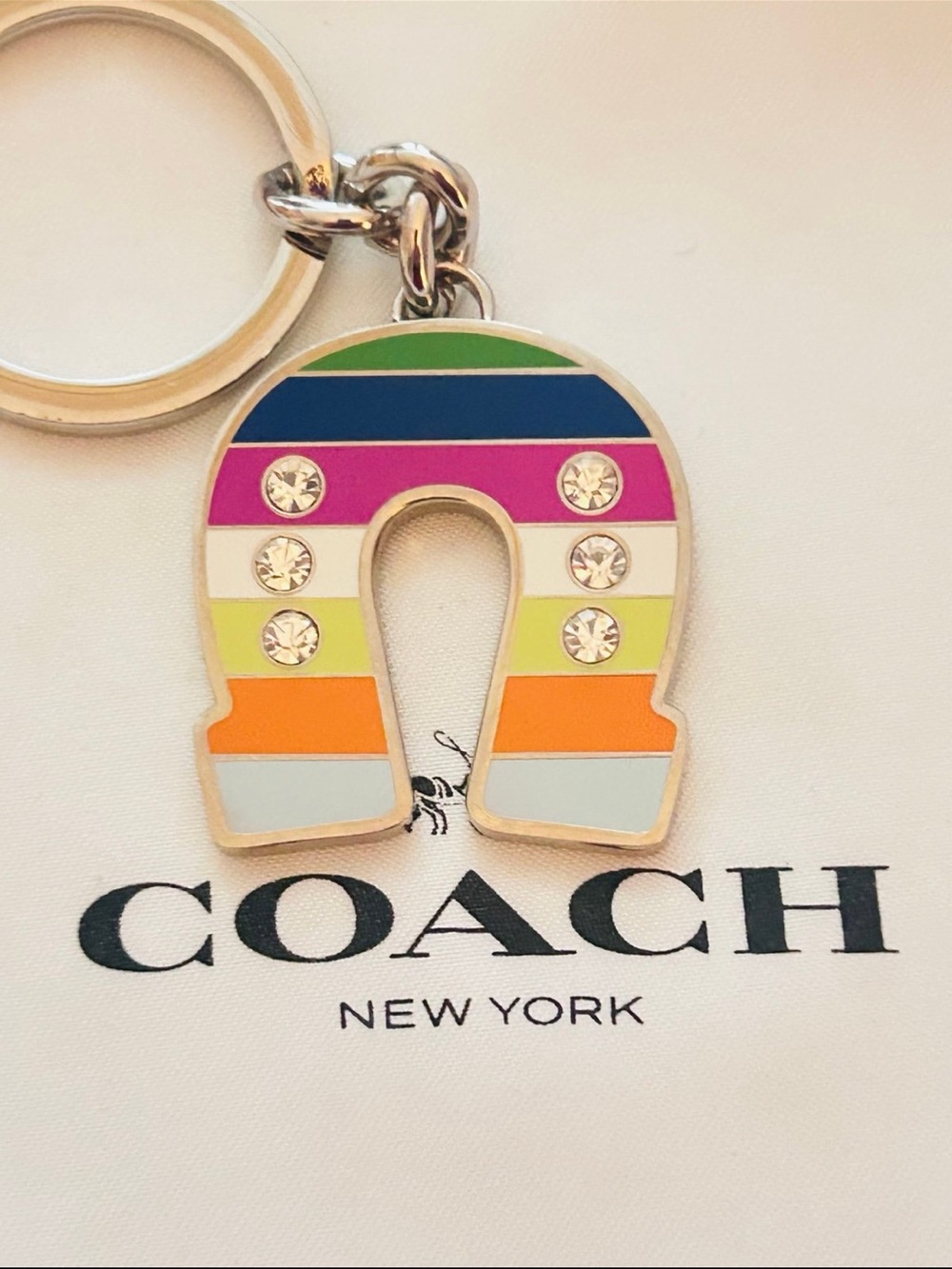 RARE NWOT Coach Y2K Legacy Horseshoe Keychain/ Bag charm